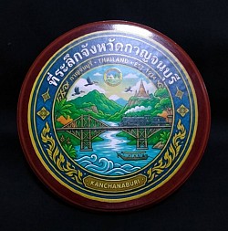 ตัวอย่างหน้าโล่รางวัลไม้แบบกลมพิมพ์ด้วยหมึก UV